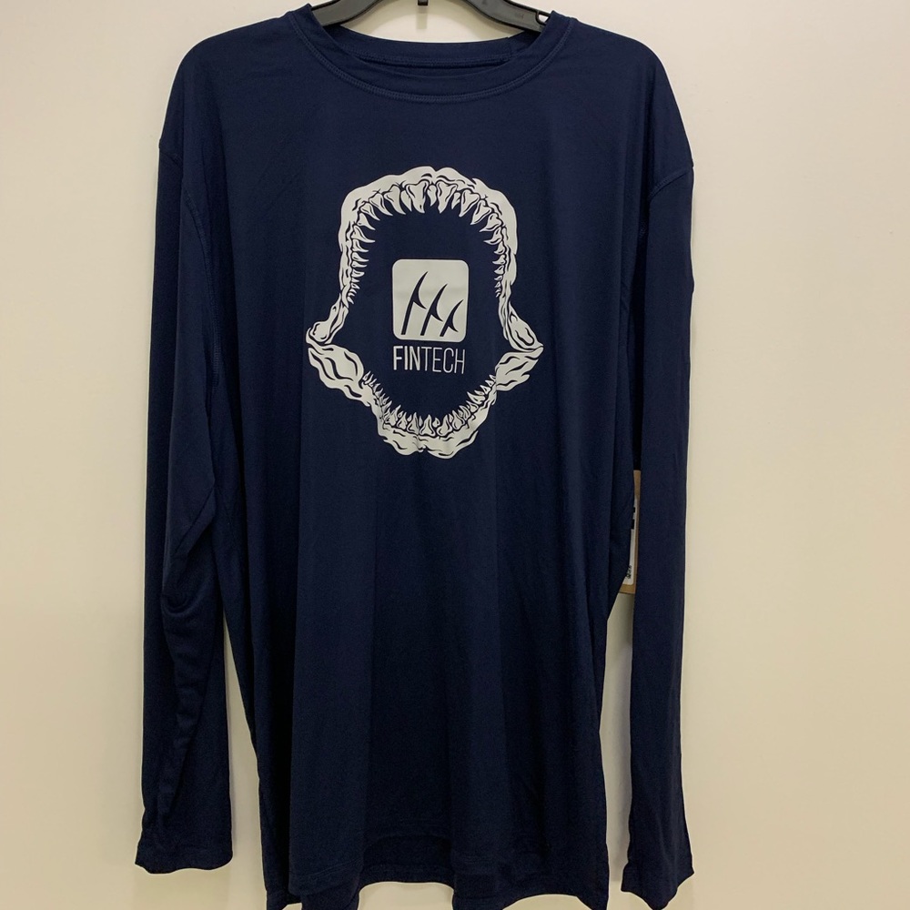 NEW FINTECH Men's Uv Protection Long sleeve Graphic T-shirt size small